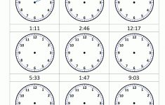 Clock Worksheets - To 1 Minute | Kindergarten Clock Worksheet Printables