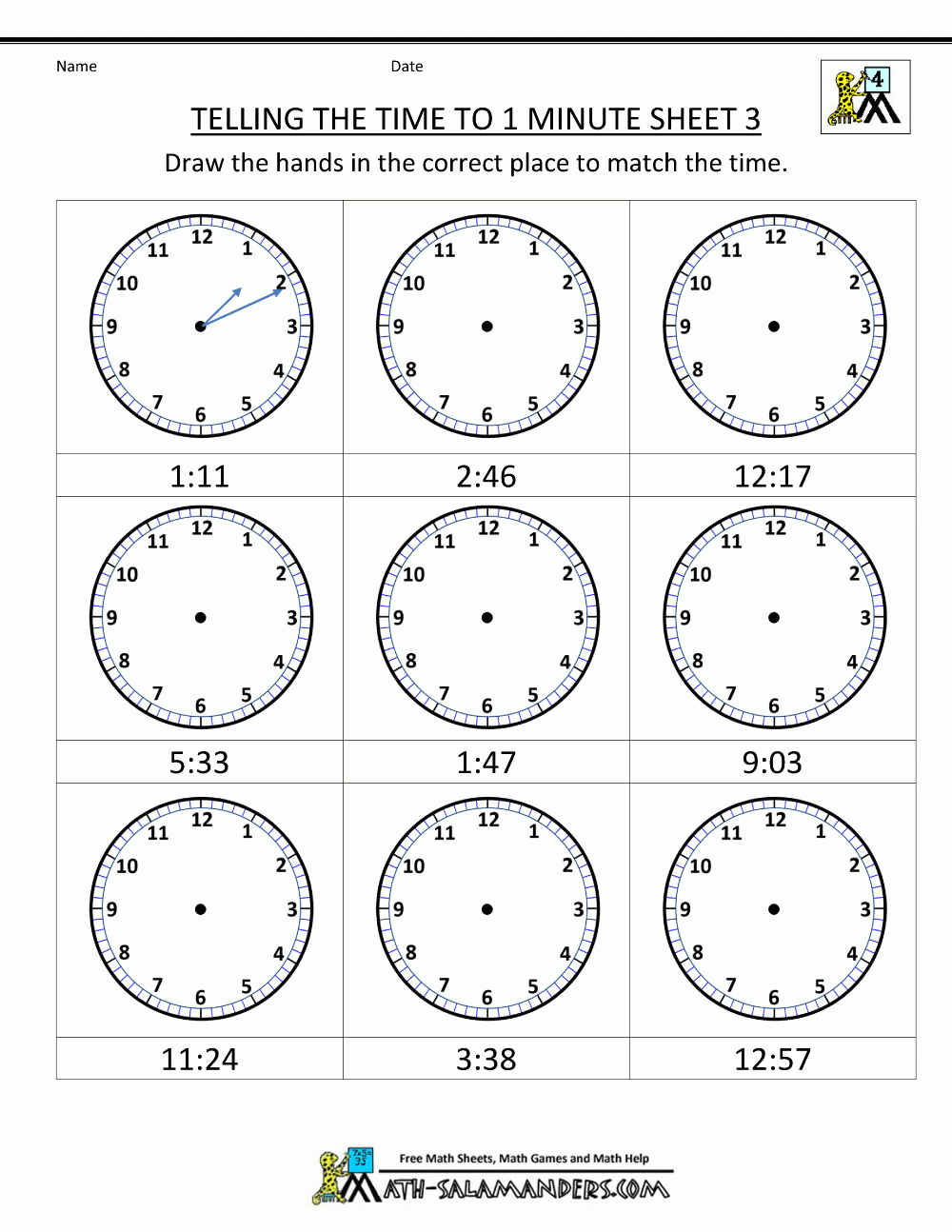 Clock Worksheets For Kindergarten Pdf