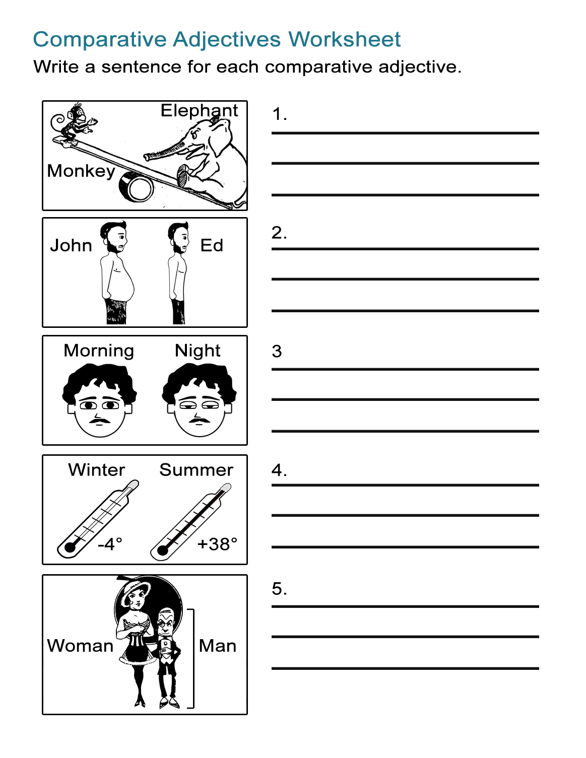 It s Cool To Be Different Comparative Worksheet Free Esl Comparative Worksheets Printable