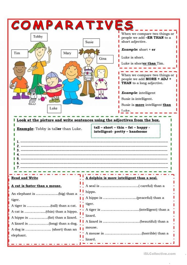 Comparatives Worksheet - Free Esl Printable Worksheets Madeteachers ...