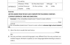 Compare And Contrast Essay Intro Worksheet - Free Esl Printable | Printable Compare And Contrast Worksheets