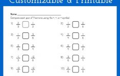 Comparing Fractions Worksheet - Customizable And Printable | Math | Printable Worksheet Maker