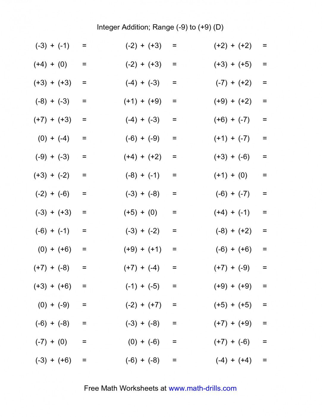 Integers Rules Number Line Notes And Practice Problems Worksheets Free Printable Integer