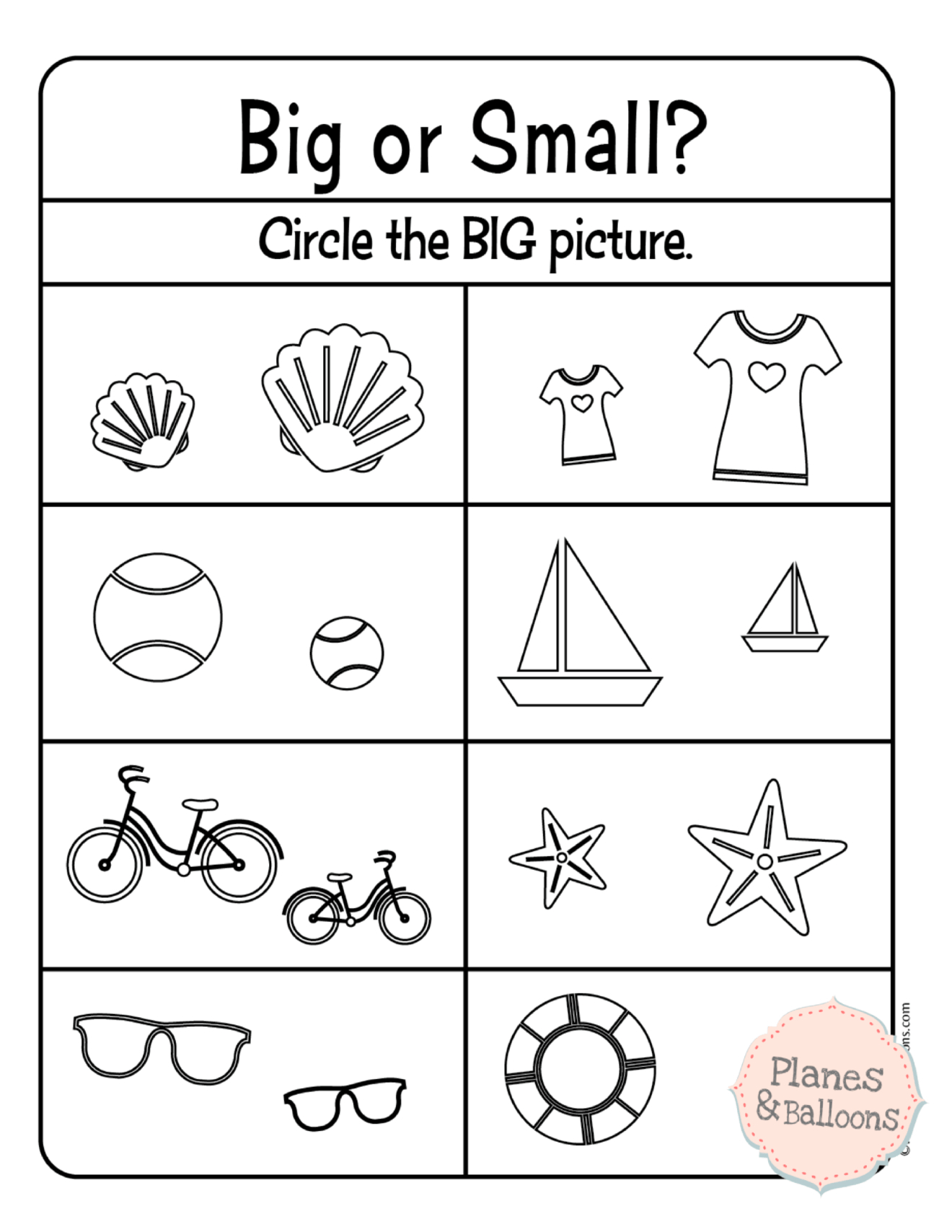 Comparing Size: Big And Small Worksheets For Your Busy Preschooler | Big And Small Ideas Printable Worksheets