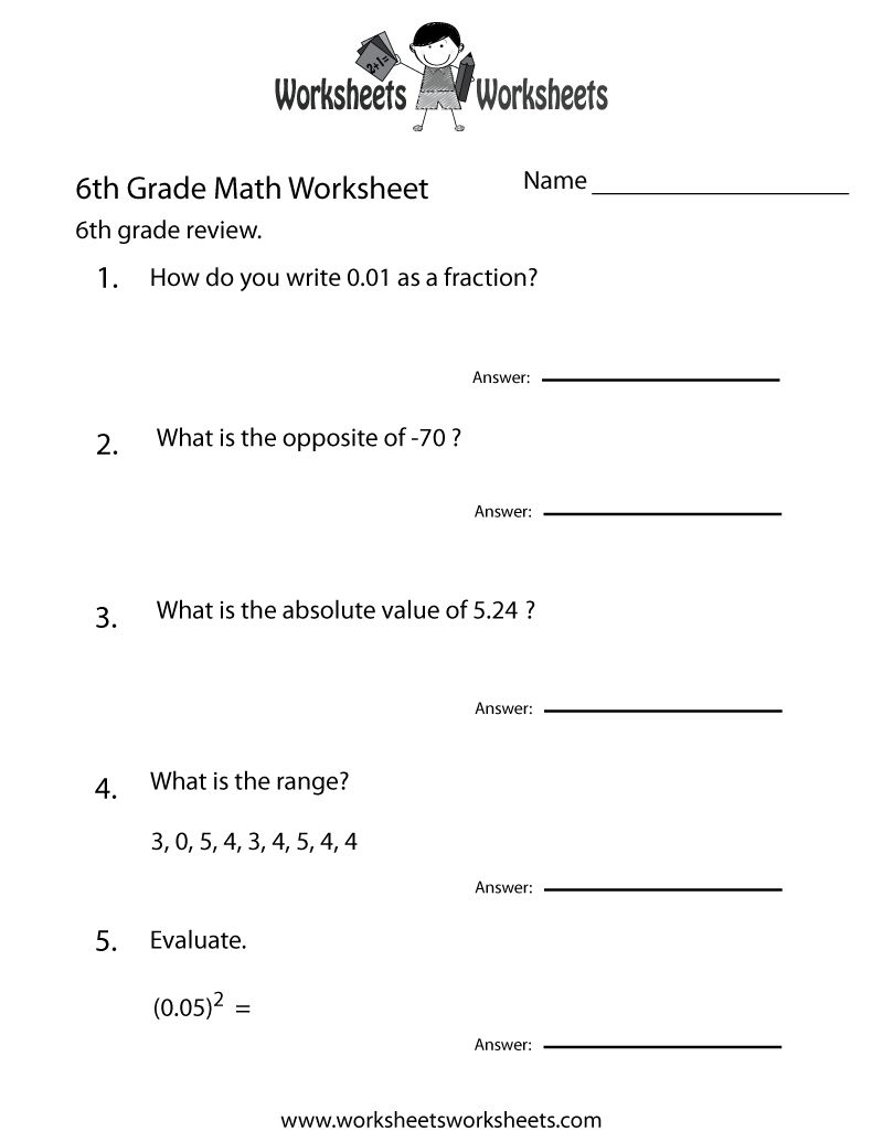 Competence 6Th Grade Math Worksheets Free Printable Worksheets For | 6Th Grade Printable Worksheets