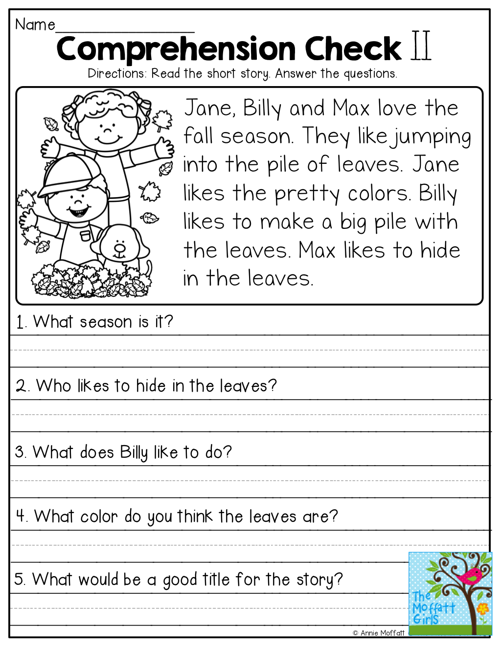 Comprehension Checks And So Many More Useful Printables! | Test Of | Free Printable Comprehension Worksheets For Grade 5