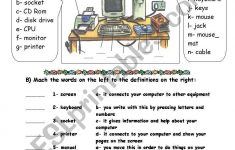 Computer Parts - Esl Worksheettotya ( F ) | Computer Worksheets Printables