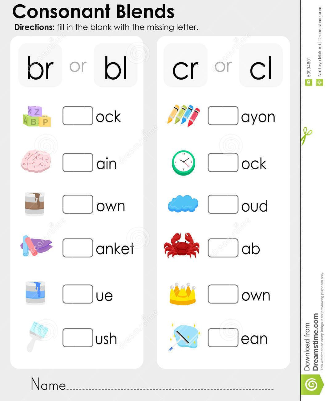 Consonant Blends Worksheets For Kindergarten - Scalien | Second | Free Printable Consonant Blends Worksheets