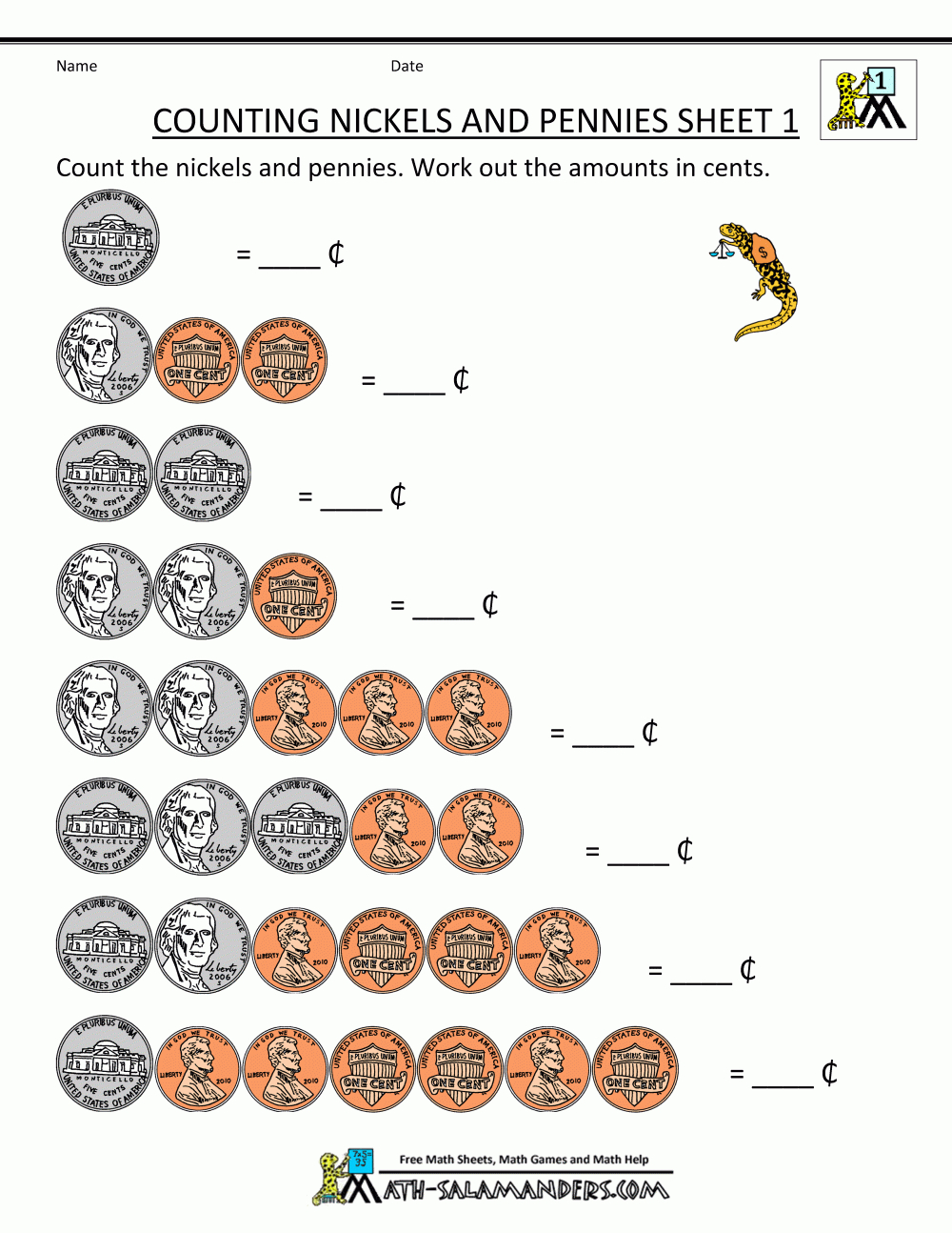Counting Money Worksheets 1St Grade | First Grade Printable Worksheets