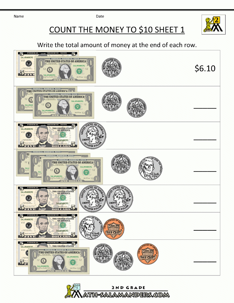 Counting Money Worksheets 2Nd Grade For Free | Worksheet News - Free | Learning Money Worksheets Printable
