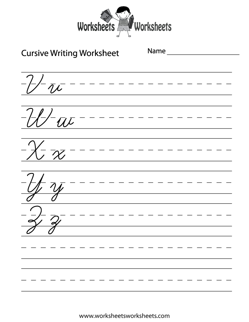 Cursive Letters Writing Worksheet Printable | Cursive Writing | Printable Cursive Handwriting Worksheets Alphabet