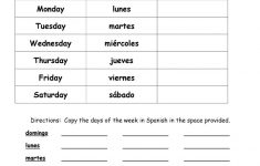 Days Of The Week In Spanish Worksheet - Free Esl Printable | Free Printable Kindergarten Days Of The Week Worksheets
