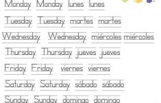 Days Of The Week Printable | Spanish Worksheets | Spanish Worksheets | Free Printable Spanish Worksheets Days Of The Week