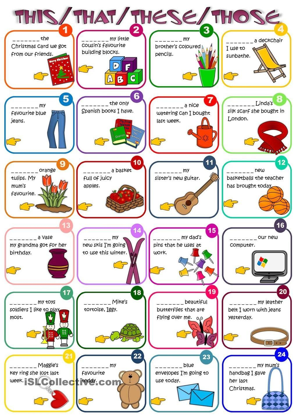 Demonstratives - This, That, These, Those Worksheet - Free Esl | This That These Those Worksheets Printable