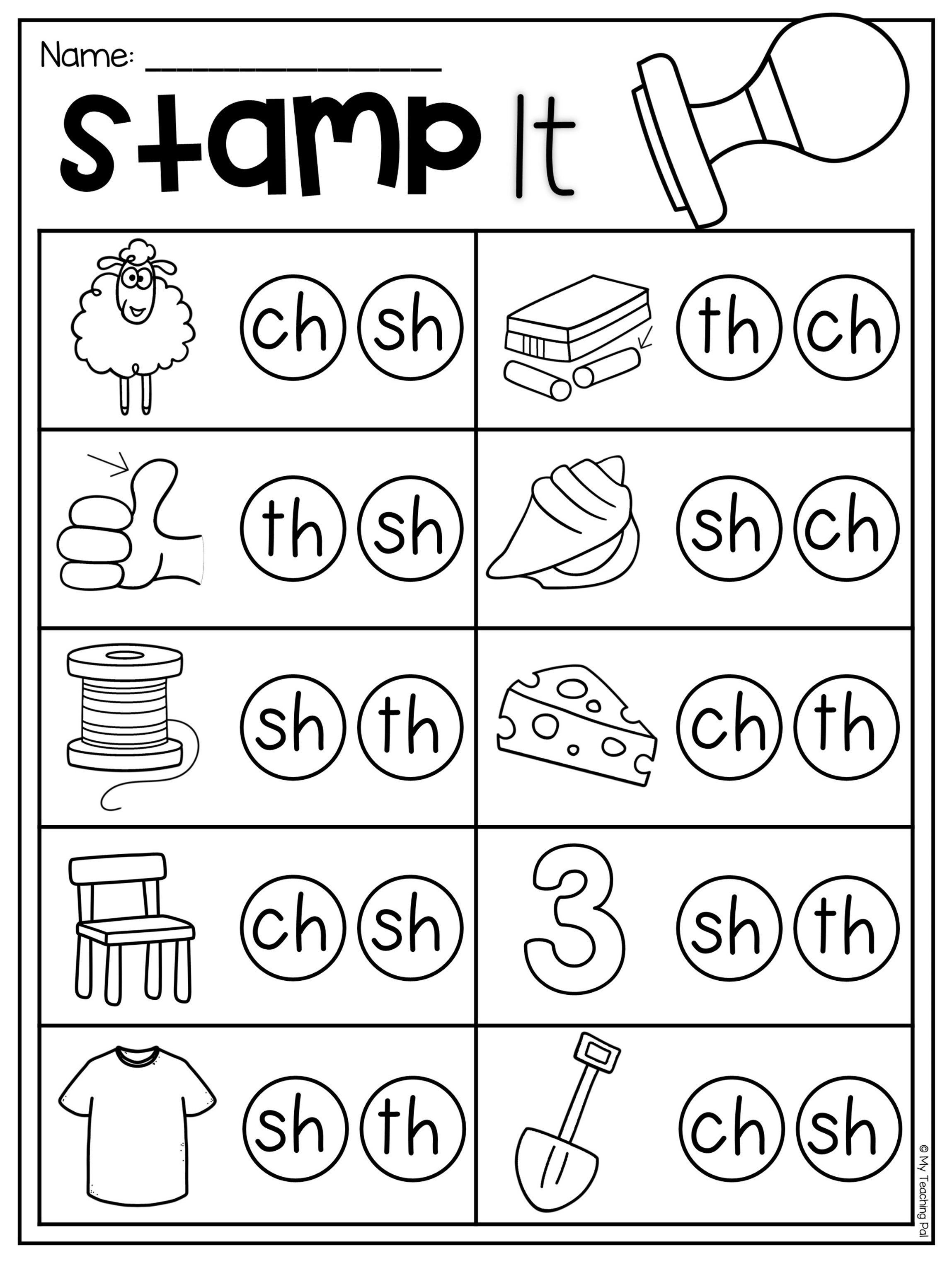 Matching Digraphs Worksheet For Sh Ch Th This Packet Is Jammed Full Sh Worksheets Free 