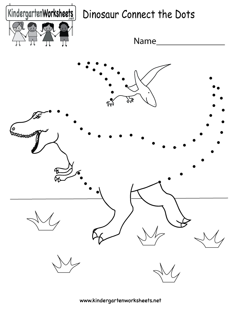 Dinosaur Connect-The-Dots Worksheet. After Connecting All Of The | Dinosaur Printable Worksheets
