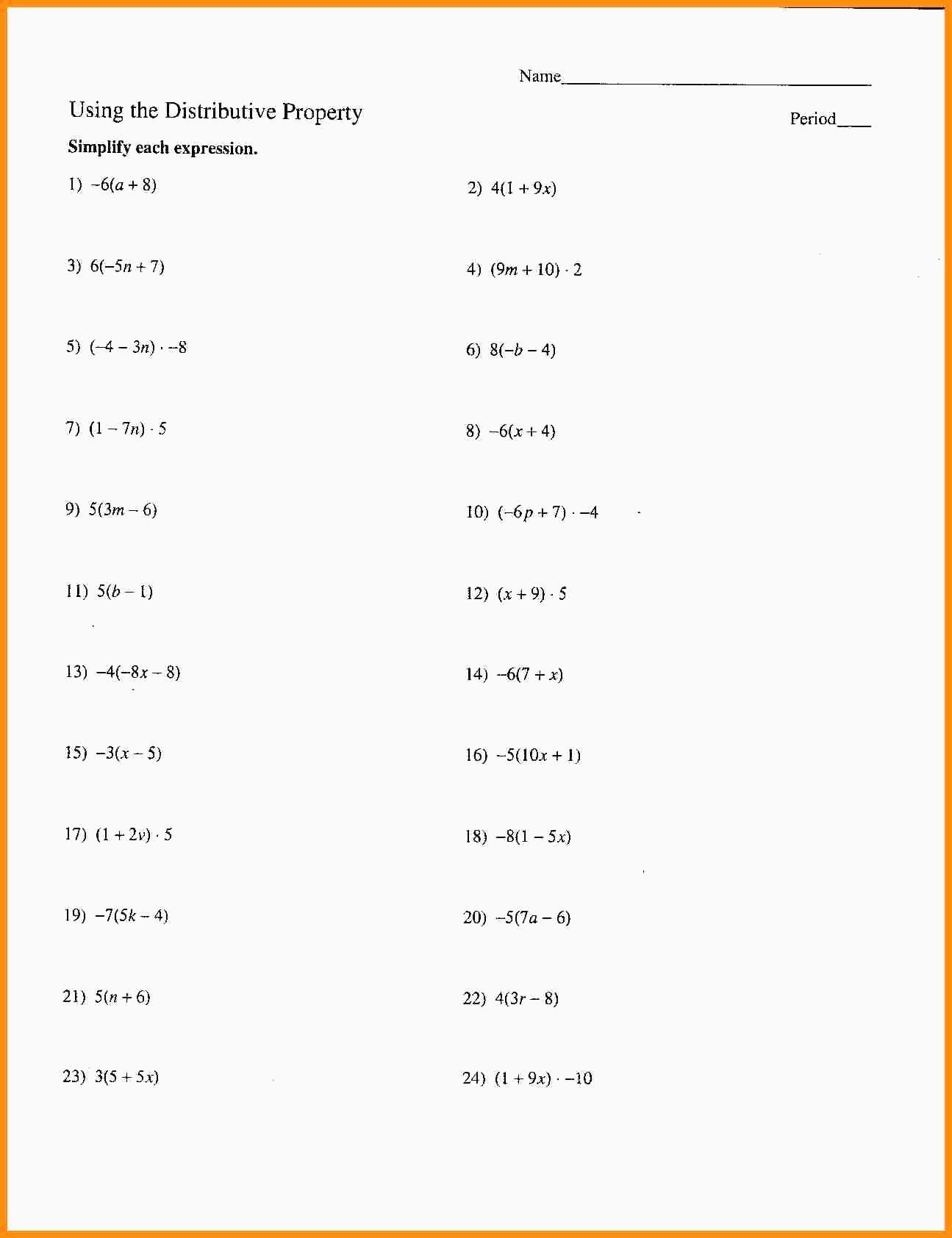 Free Printable Distributive Property Worksheets Lexia s Blog