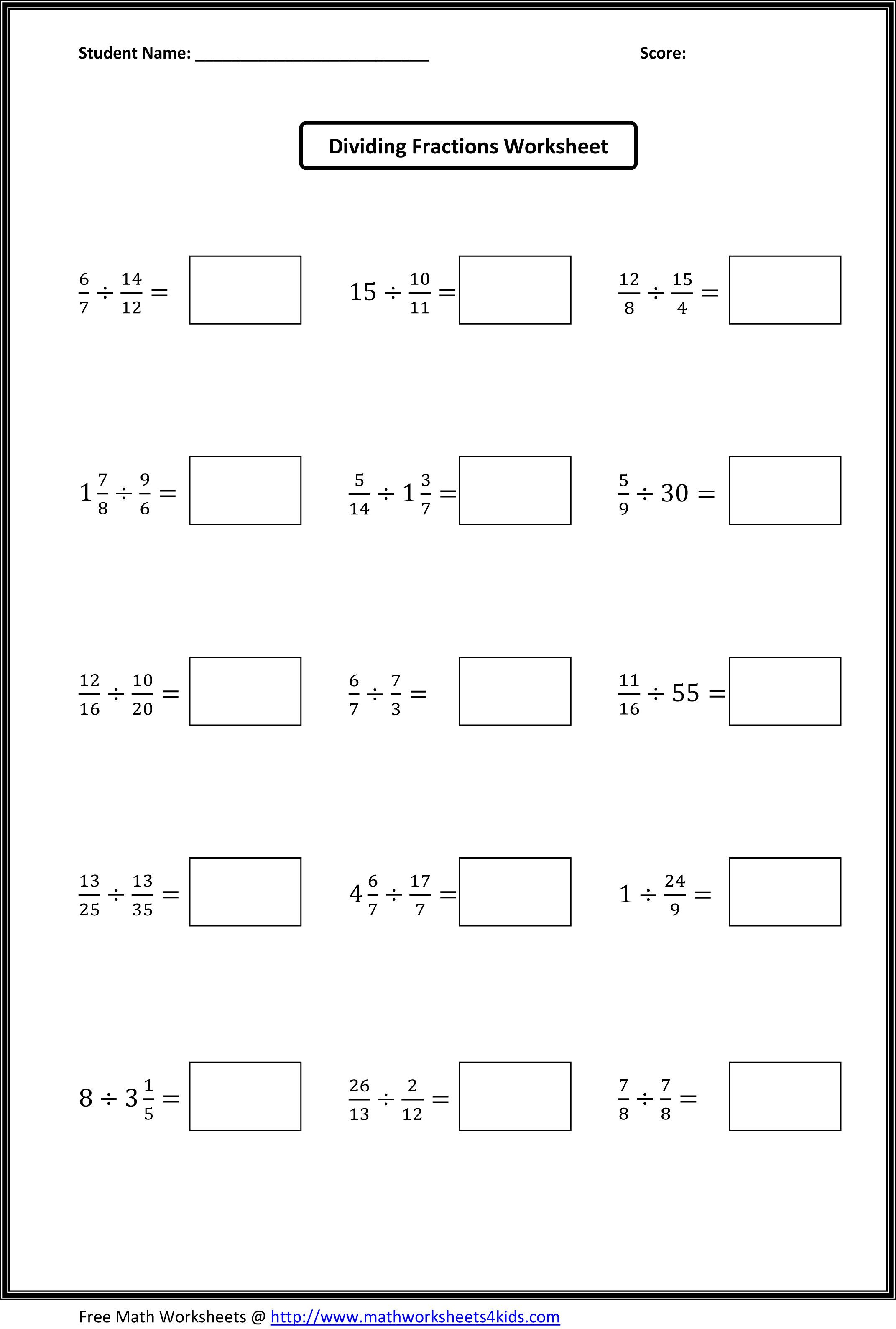 Dividing Fractions Worksheets | What&amp;#039;s New | Fractions Worksheets | Fraction Worksheets 6Th Grade Printable