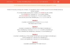 Divisibility Rules: 2, 3, 4, 5, 6, 7, 8, 9 And 10 (3) Worksheet | Divisibility Worksheets Printable