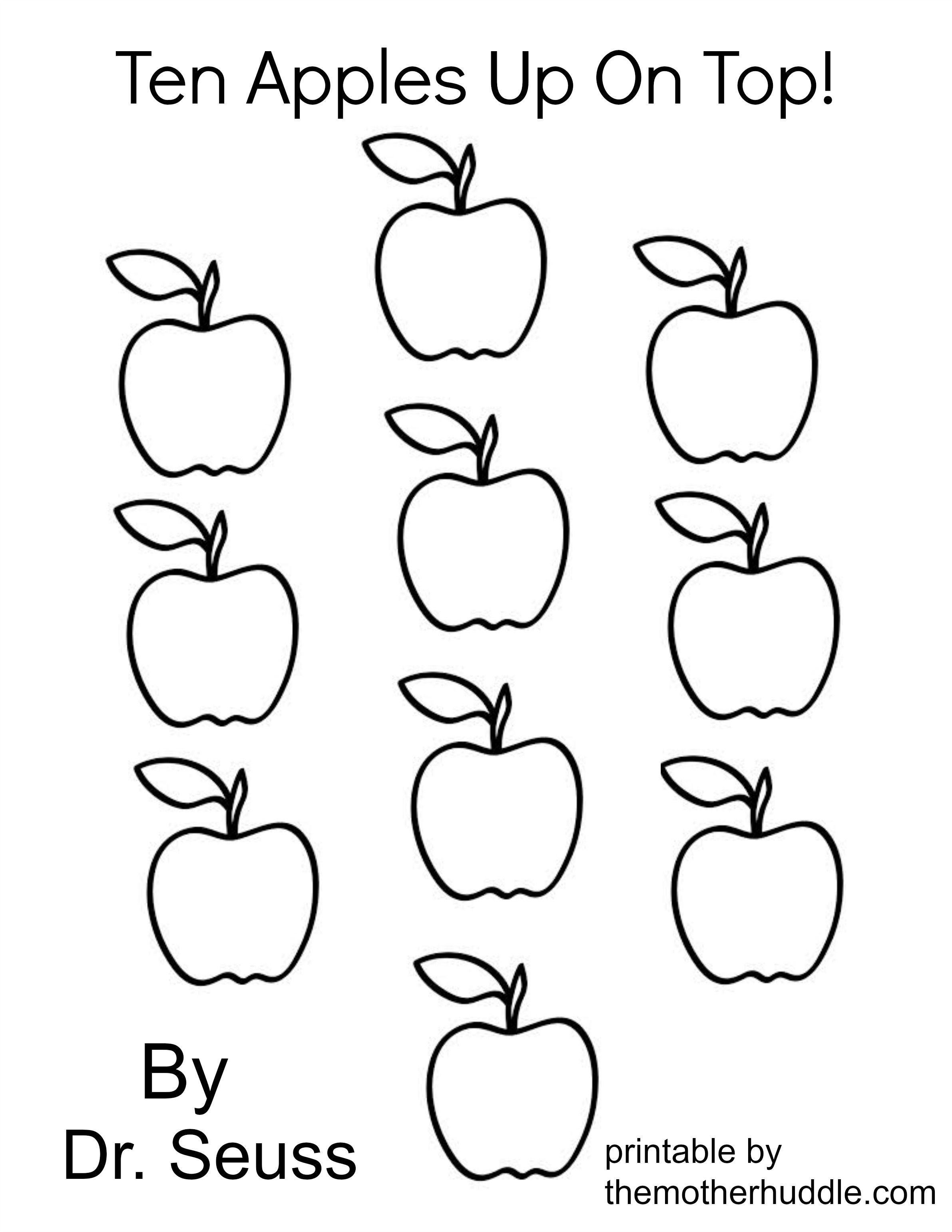 Dr. Seuss March Series – Ten Apples Up On Top (Free Printable) | Dr | A For Apple Worksheet Printable