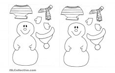 Dress The Snowman For Winter! Worksheet - Free Esl Printable | Snowman Worksheet Printables