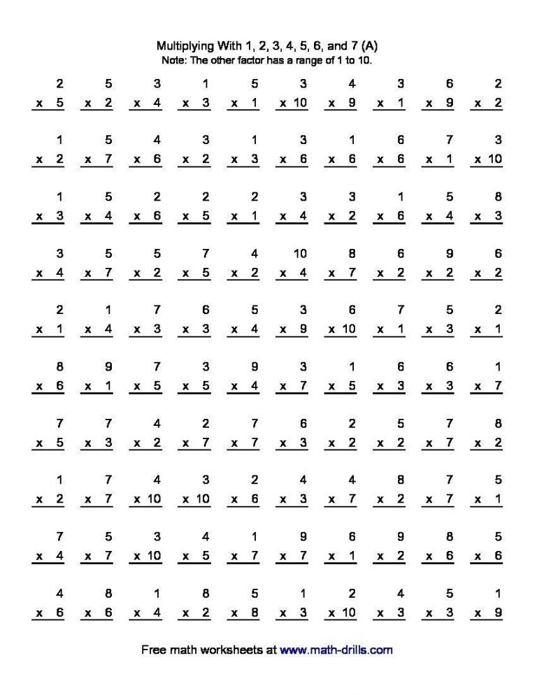  Free Printable Math Worksheets 3Rd Grade Multiplication 1 Free