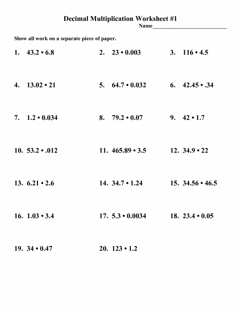 Free Printable Decimal Multiplication Worksheets Lexia s Blog