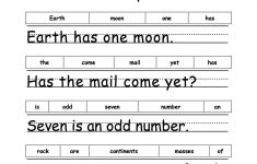 Earth Day Crafts Enchantedlearning. | Grade 1 - Free Printable | Free Printable Scrambled Sentences Worksheets