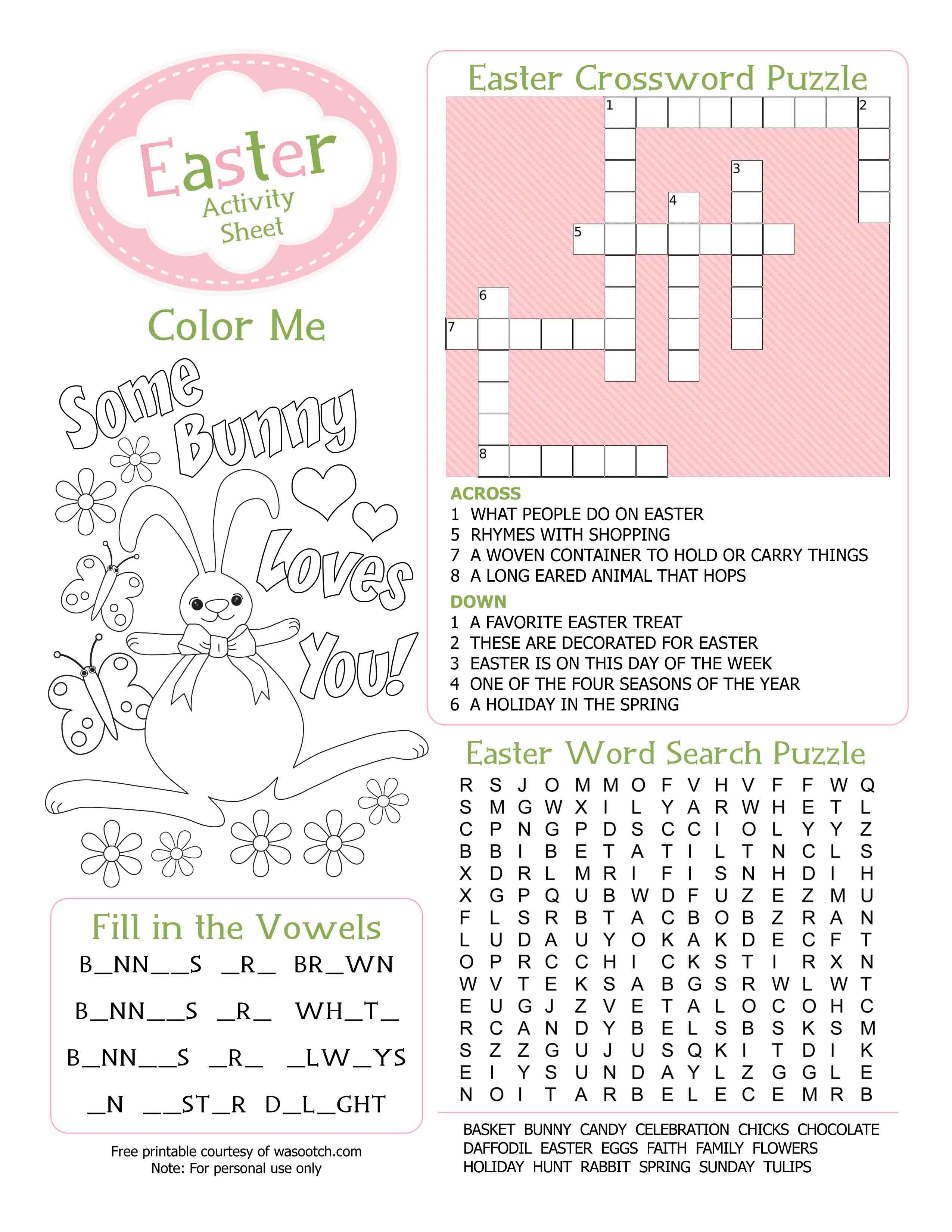 Easter Kid&amp;#039;s Activity Sheet Free Printables Available @party | Free Printable Kid Activities Worksheets