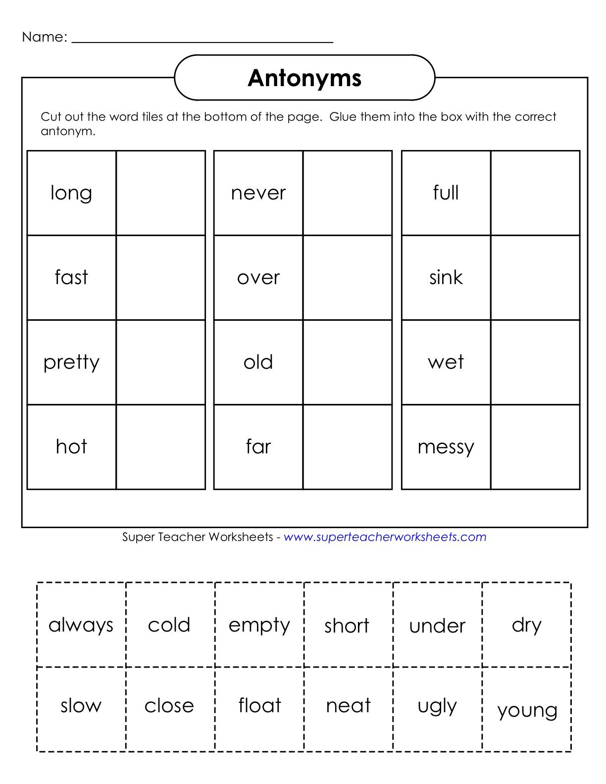 push down synonyms and antonyms