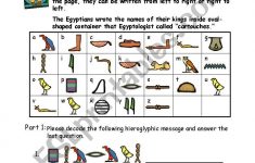 Egypt Hieroglyphs - Esl Worksheetshellytkhr | Printable Decoding Worksheets