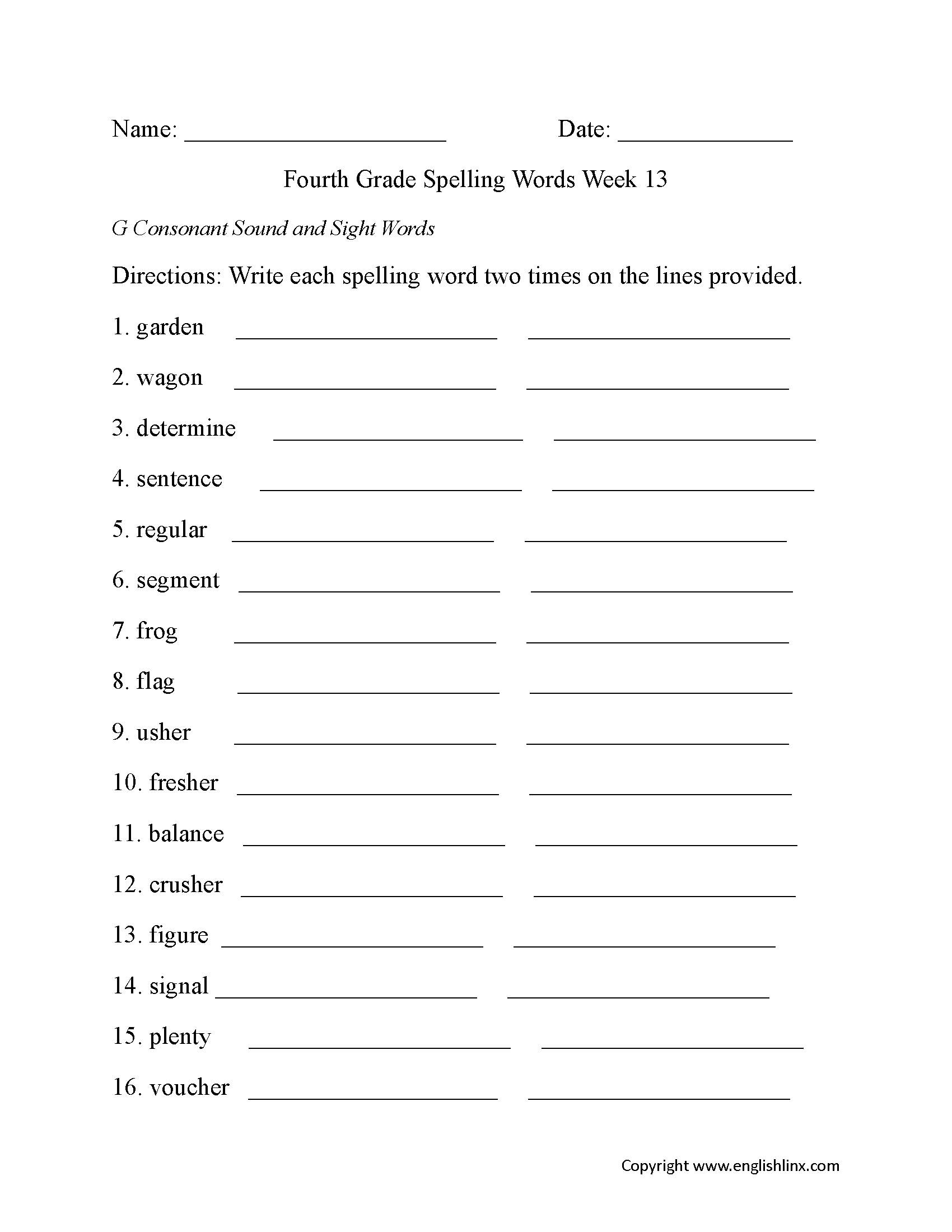 Free Printable Spelling Practice Sheets