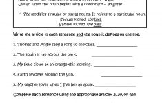 Englishlinx | Articles Worksheets | Free Printable Worksheets On Articles For Grade 1