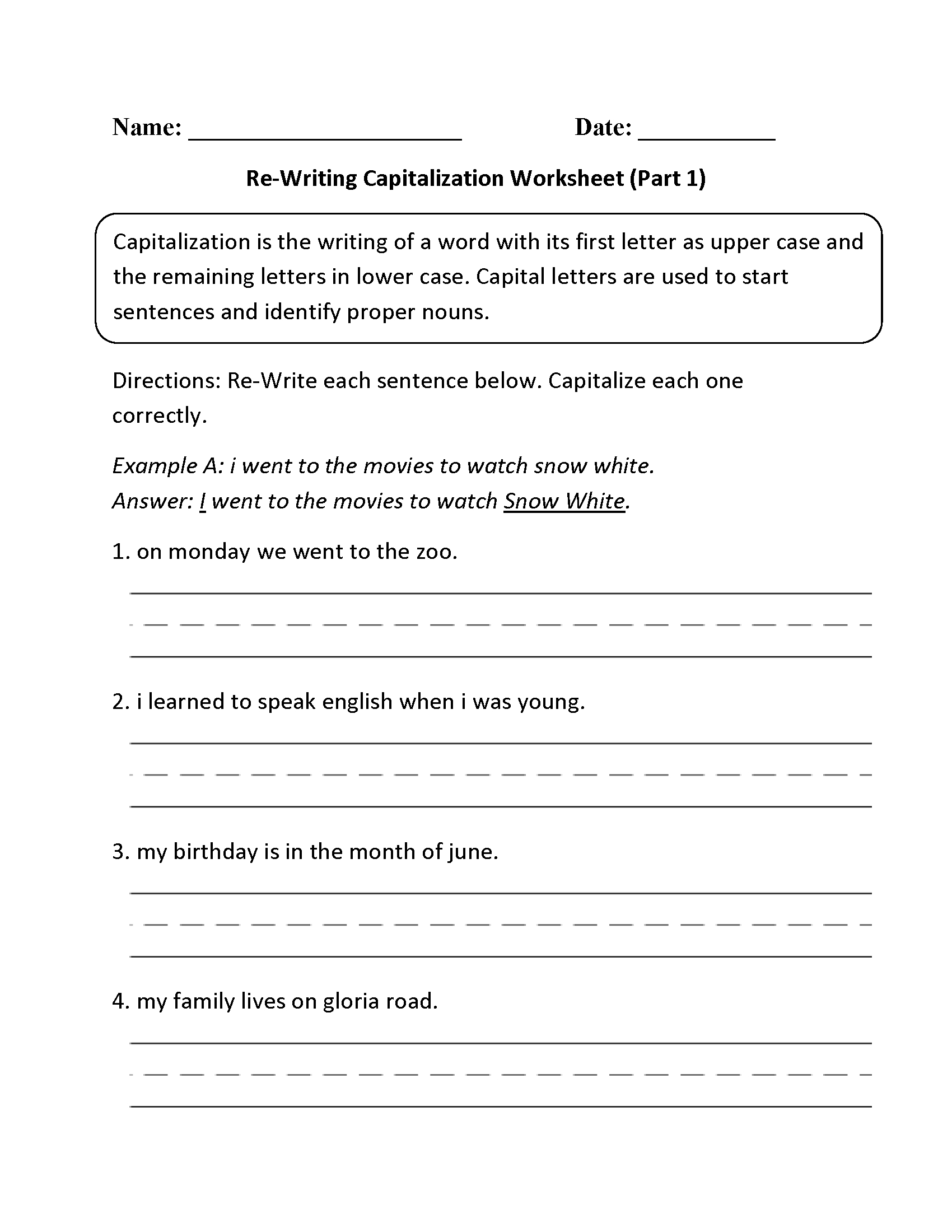 Printable Capitalization Worksheets 4Th Grade Lexia s Blog