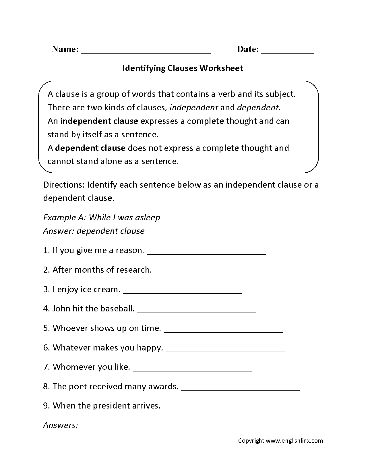 Free Printable 9Th Grade Grammar Worksheets Lexia s Blog