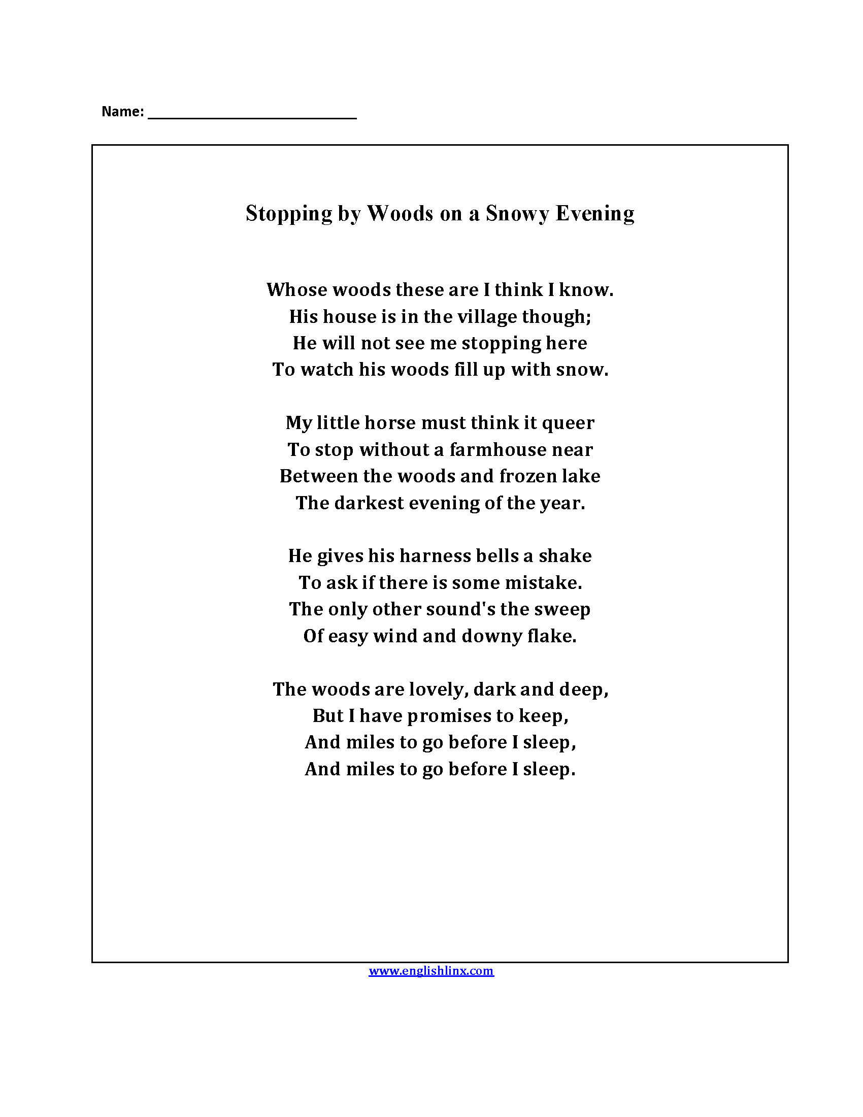 Englishlinx | Poetry Worksheets | Poetry Worksheets Printable