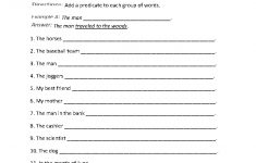 Englishlinx | Subject And Predicate Worksheets - Free Printable | Free Printable Grammar Worksheets For Highschool Students