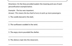 Explaining Personification Worksheet | 3Rd Grade | Figurative | Language Worksheets For 3Rd Grade Printable