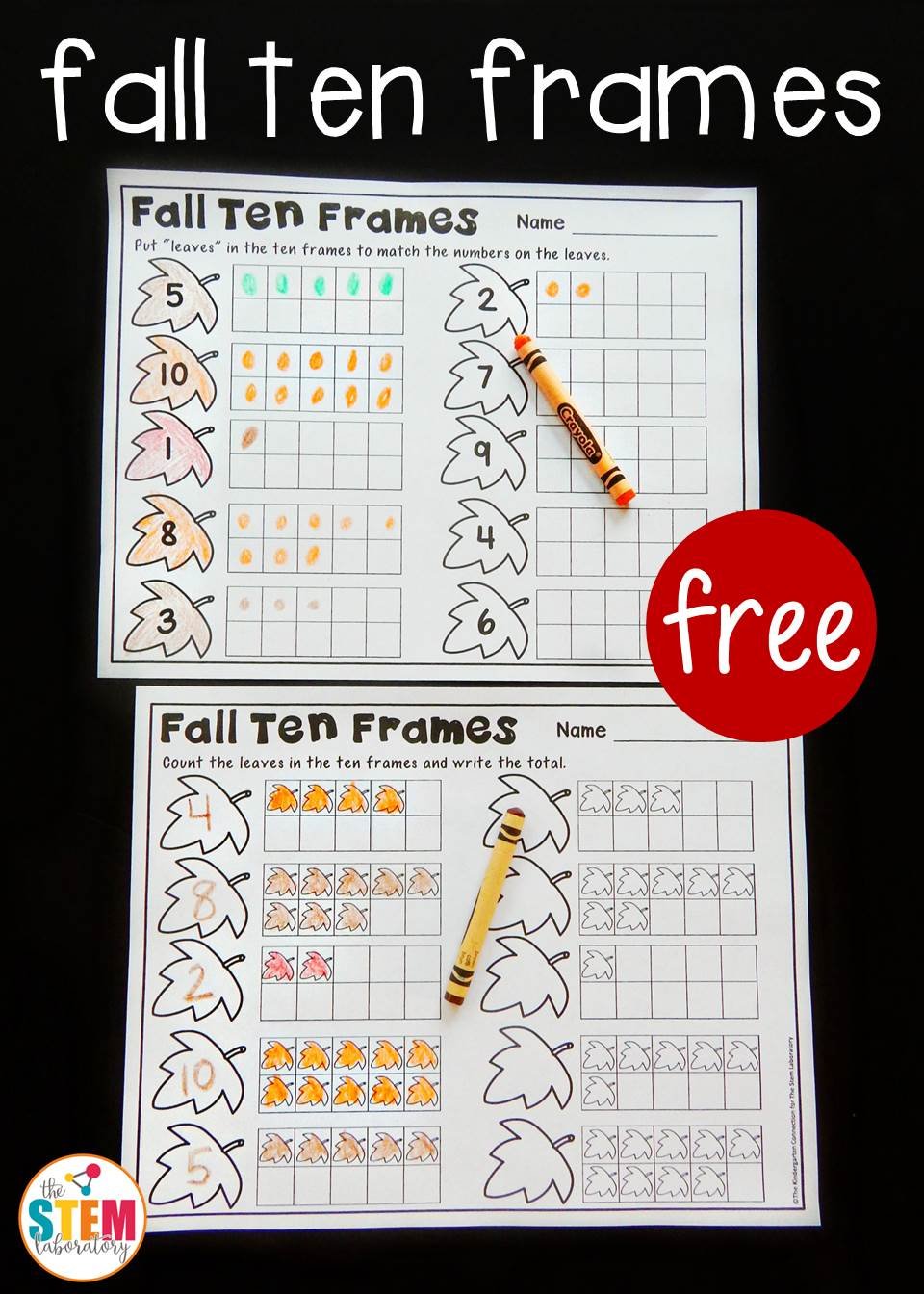 Fall Ten Frame Printables - The Stem Laboratory | Frame Games Printable Worksheets