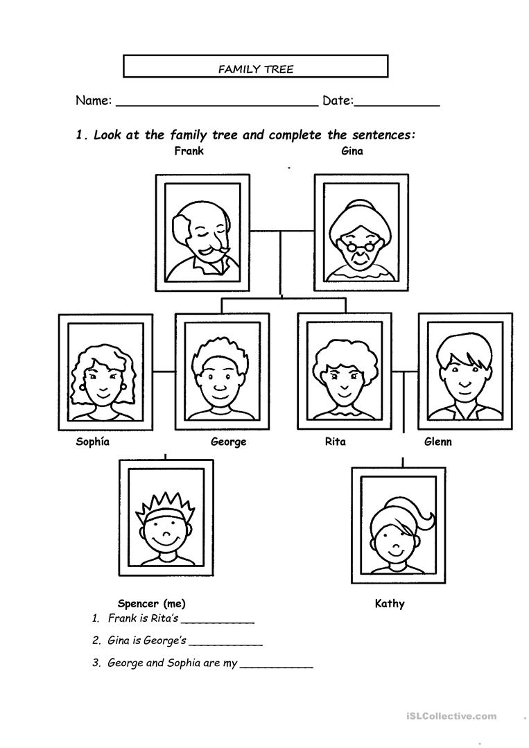 Family Tree Worksheet - Free Esl Printable Worksheets Madeteachers | Family Tree Worksheet Printable