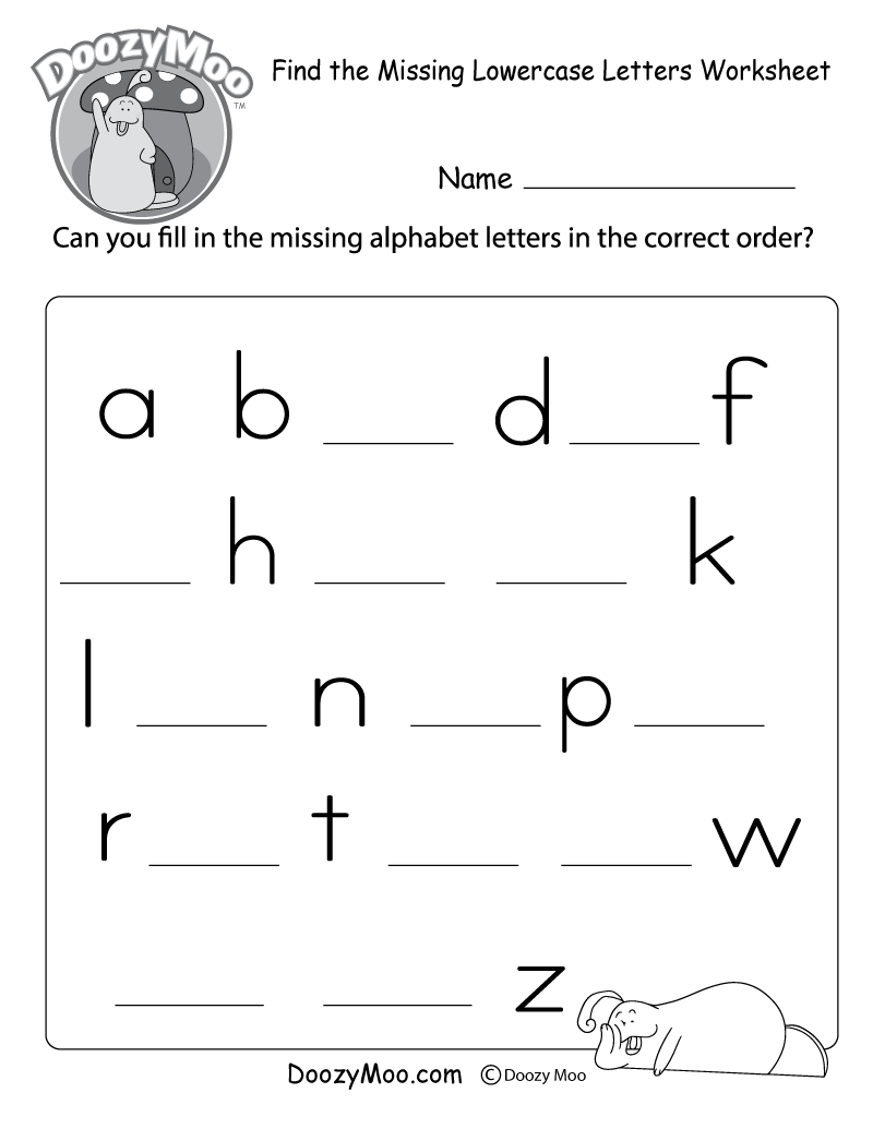 Find The Missing Lowercase Letters Worksheet (Free Printable) | Lower Case Alphabet Printable Worksheets