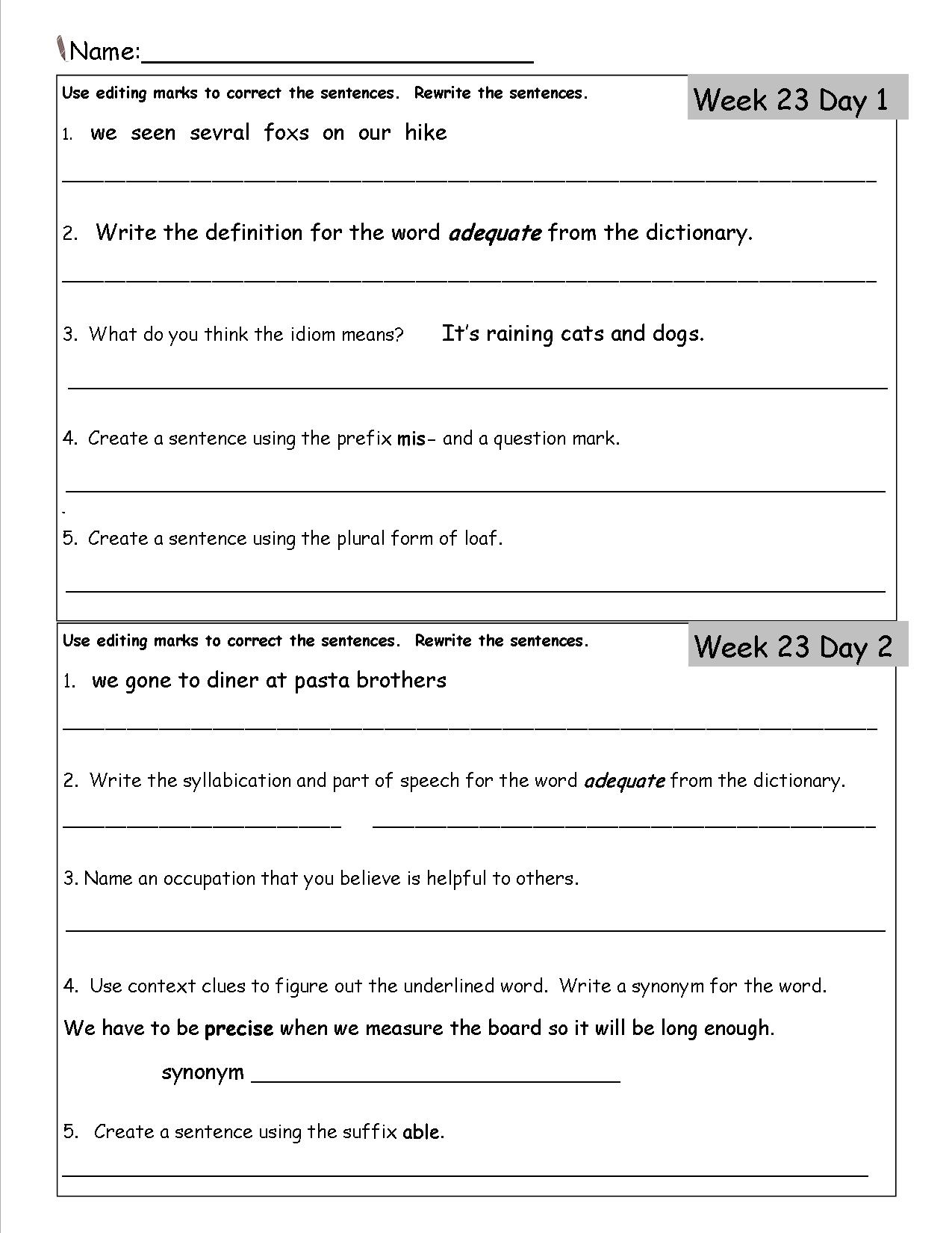 3Rd Grade Language Arts Worksheets Free Printable Lexia s Blog