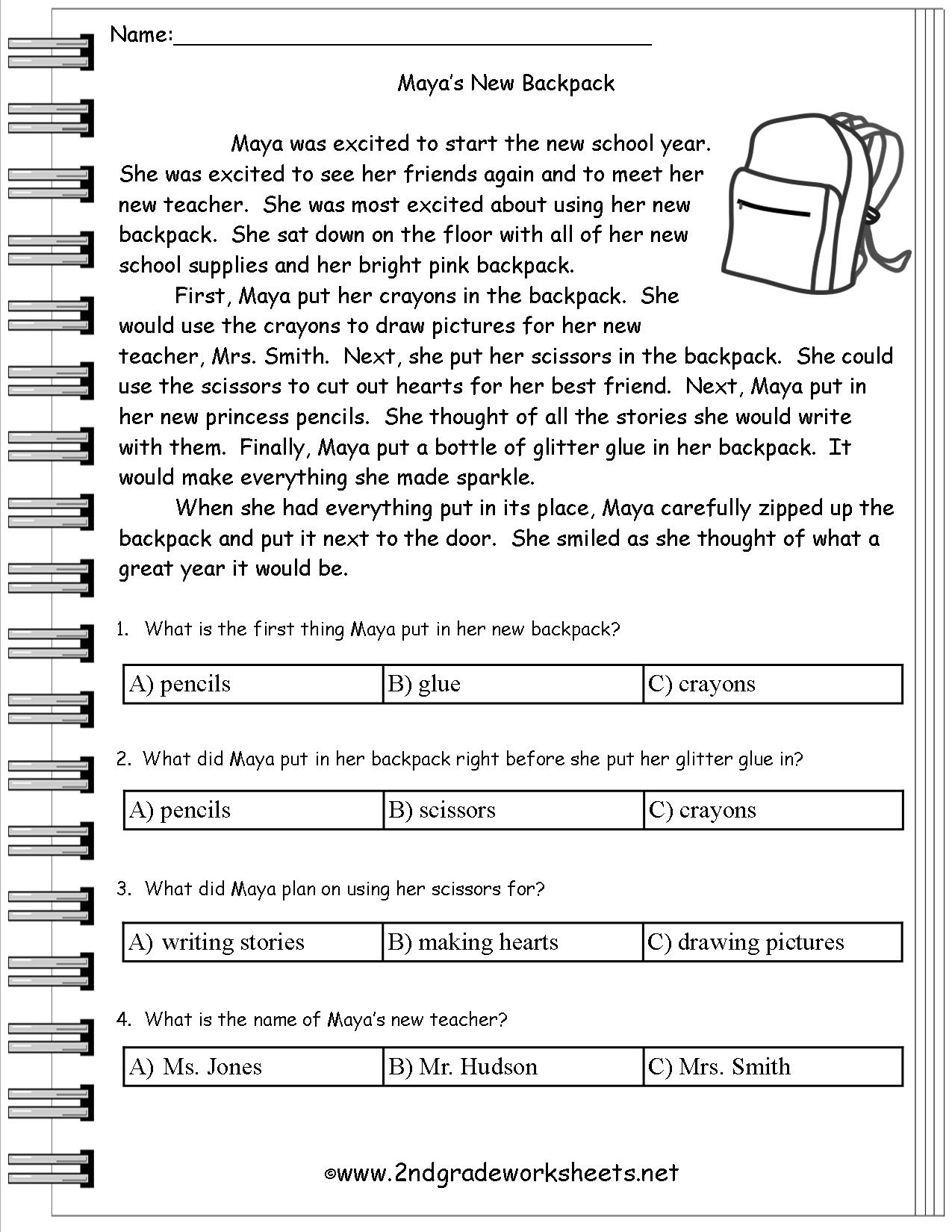 Free Printable Middle School Reading Comprehension Worksheets Lexia s Blog