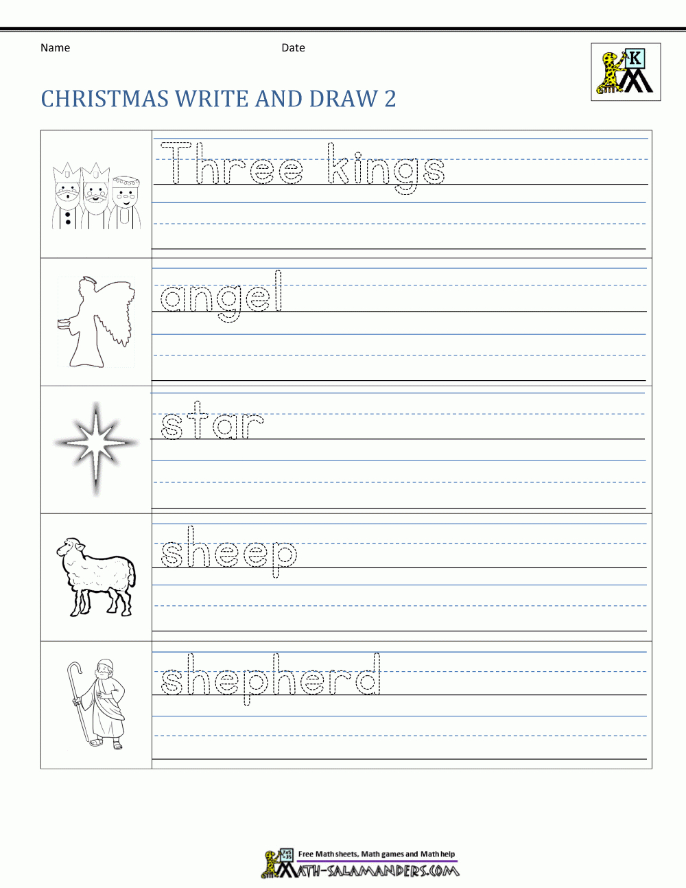 Free Christmas Worksheets For Kids | Christmas Writing Worksheets Printables