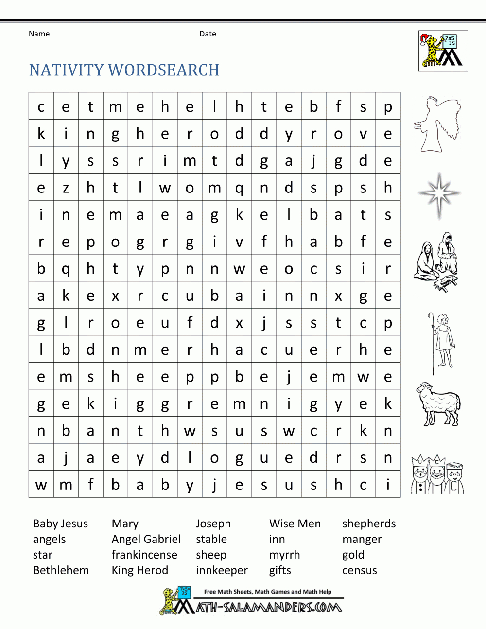 Christmas Worksheets Free Printable 3rd Grade