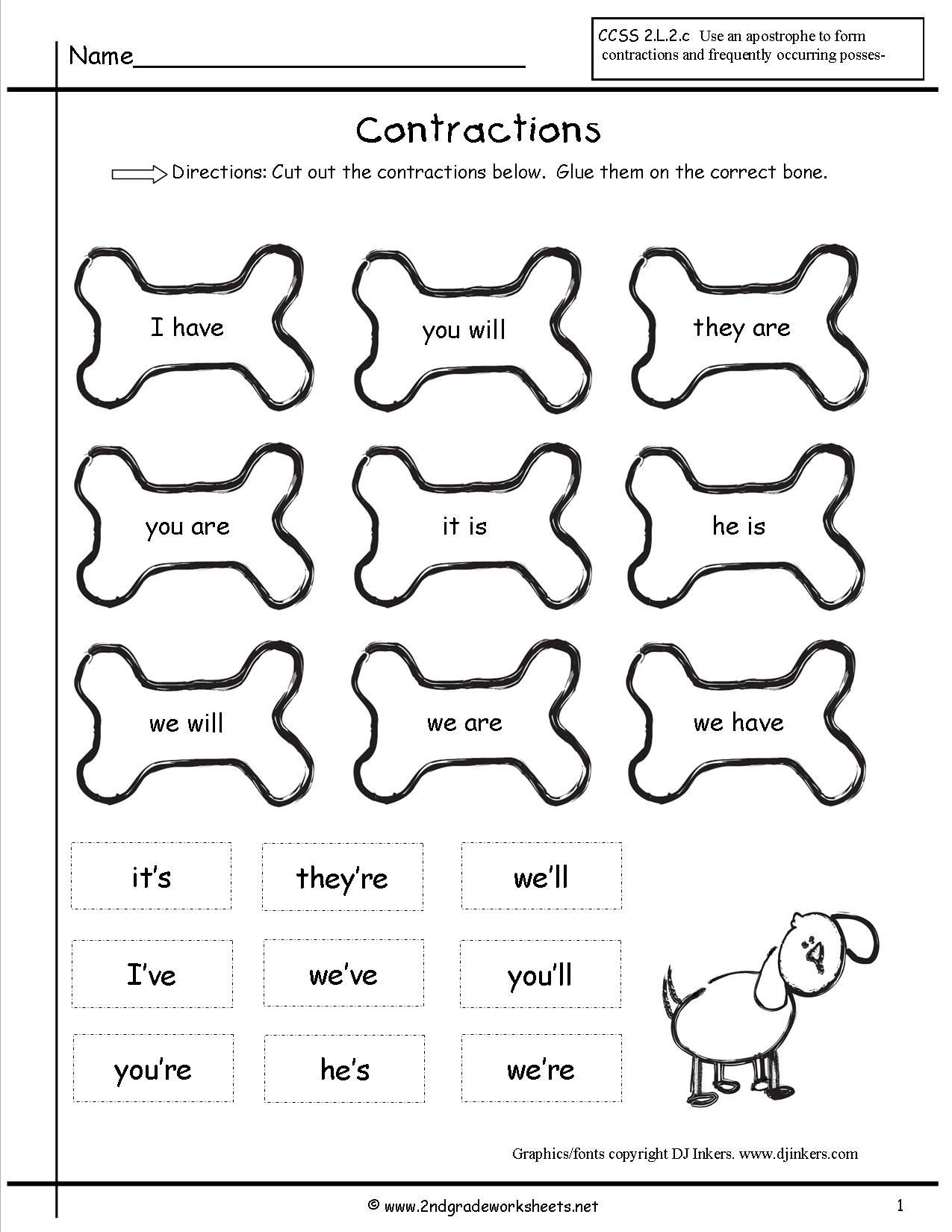 Contraction Worksheets 2nd Grade