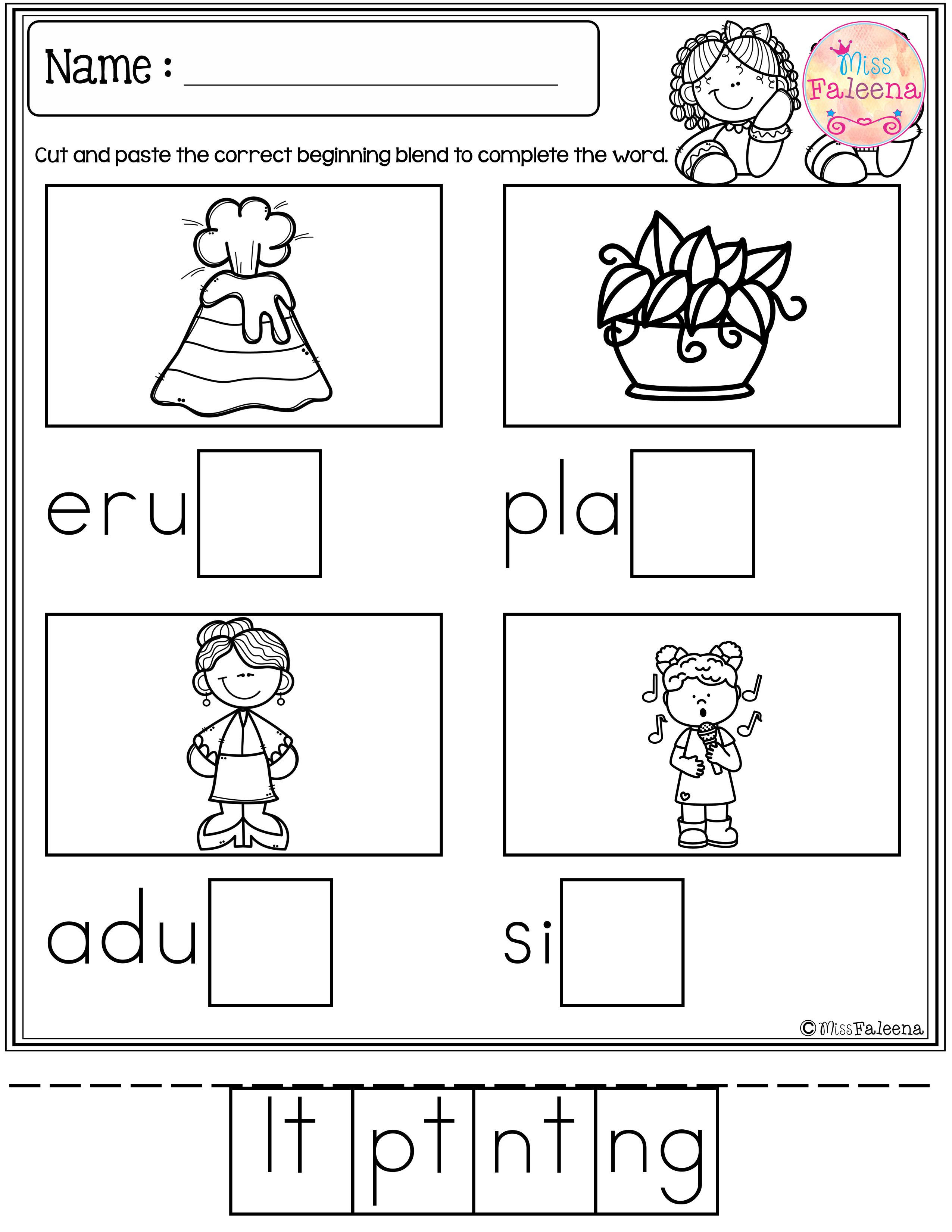 Teach Child How To Read Blend Sounds Worksheets For Kindergarten 