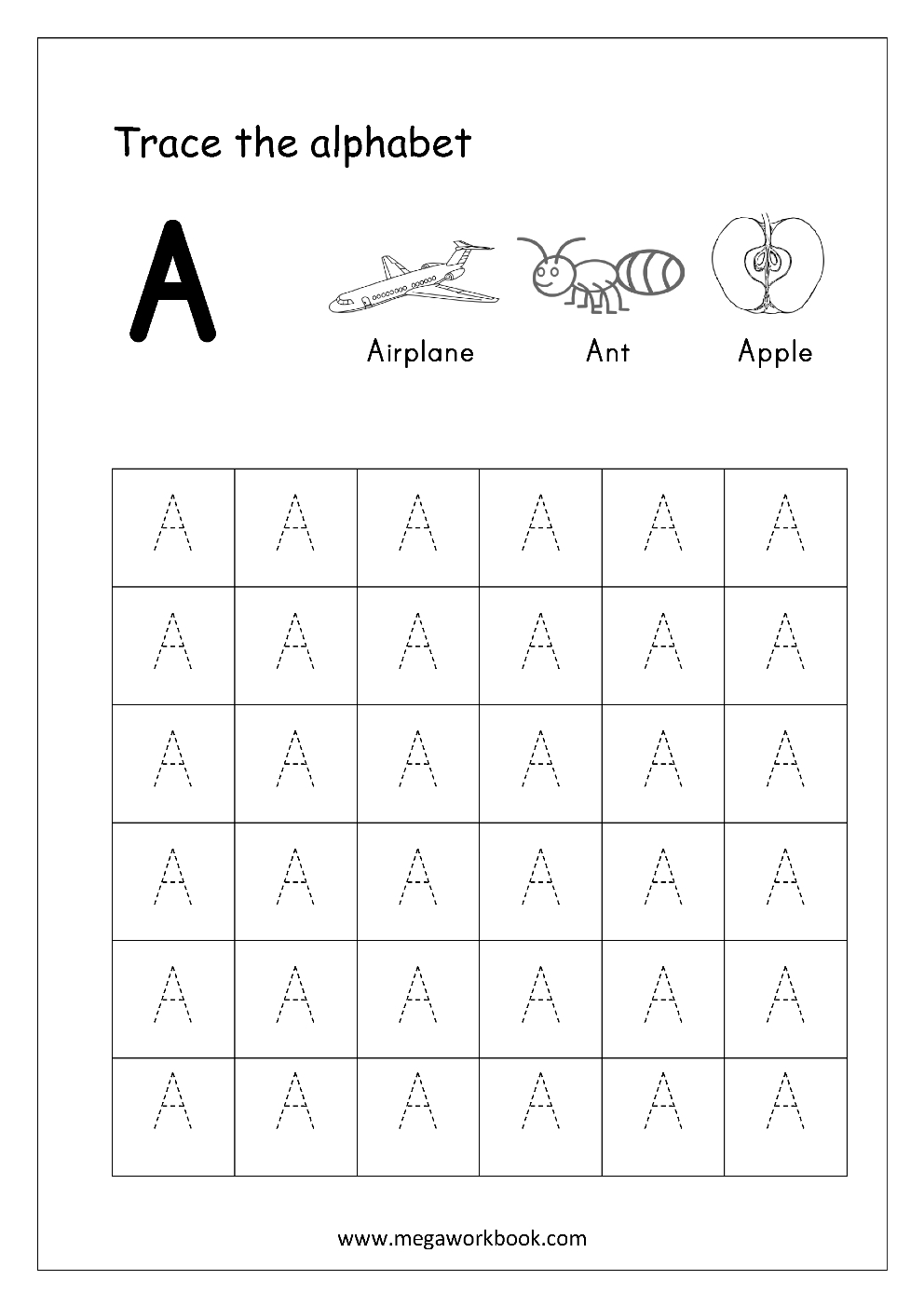 Free English Worksheets - Alphabet Tracing (Capital Letters | Hindi Alphabets Tracing Worksheets Printable