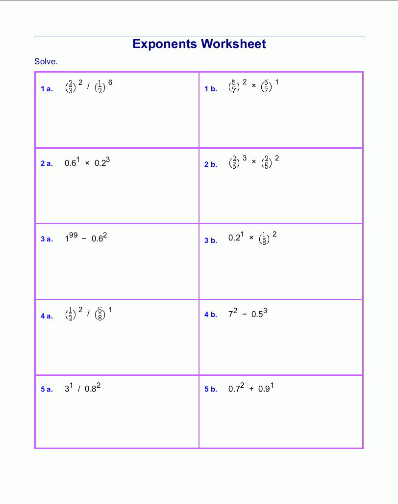 5Th Grade Exponents Printable Worksheets Lexia s Blog