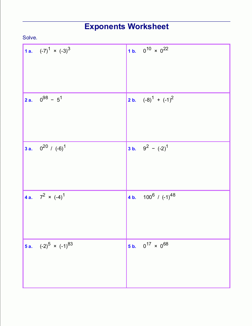 5Th Grade Exponents Printable Worksheets Lexia s Blog